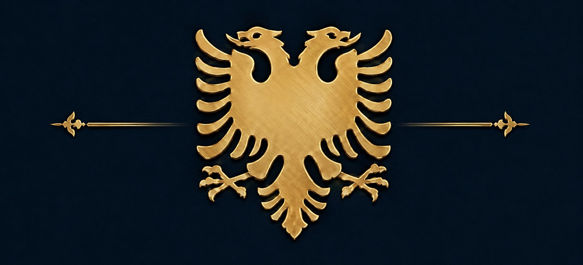 Gold Albanian double-headed eagle